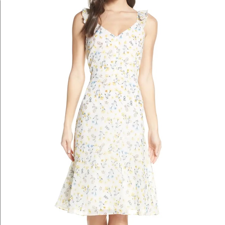 Salenwt Sam Edelman Ditsy White Floral Dress 4